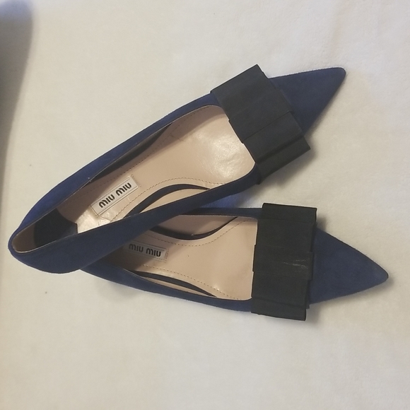 Mui Miu Navy Suede Kitten Heel 39 - Picture 3 of 8